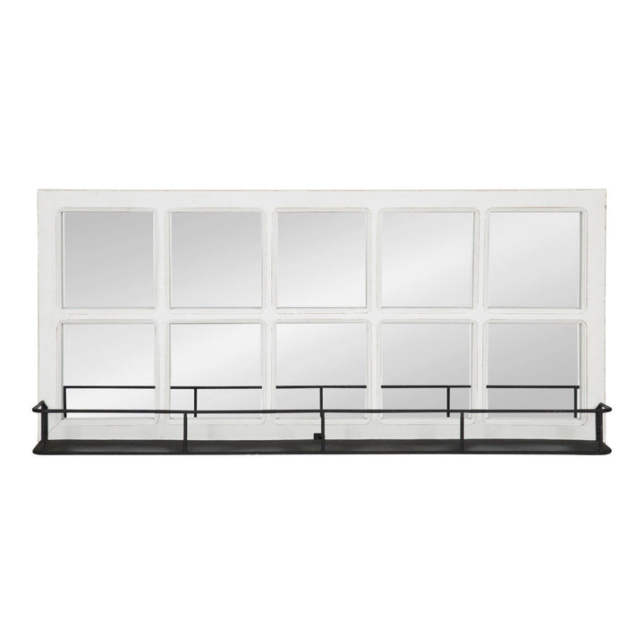 Prout Farmhouse Beveled With Shelves Accent Mirror Gracie Oaks Finish: White
