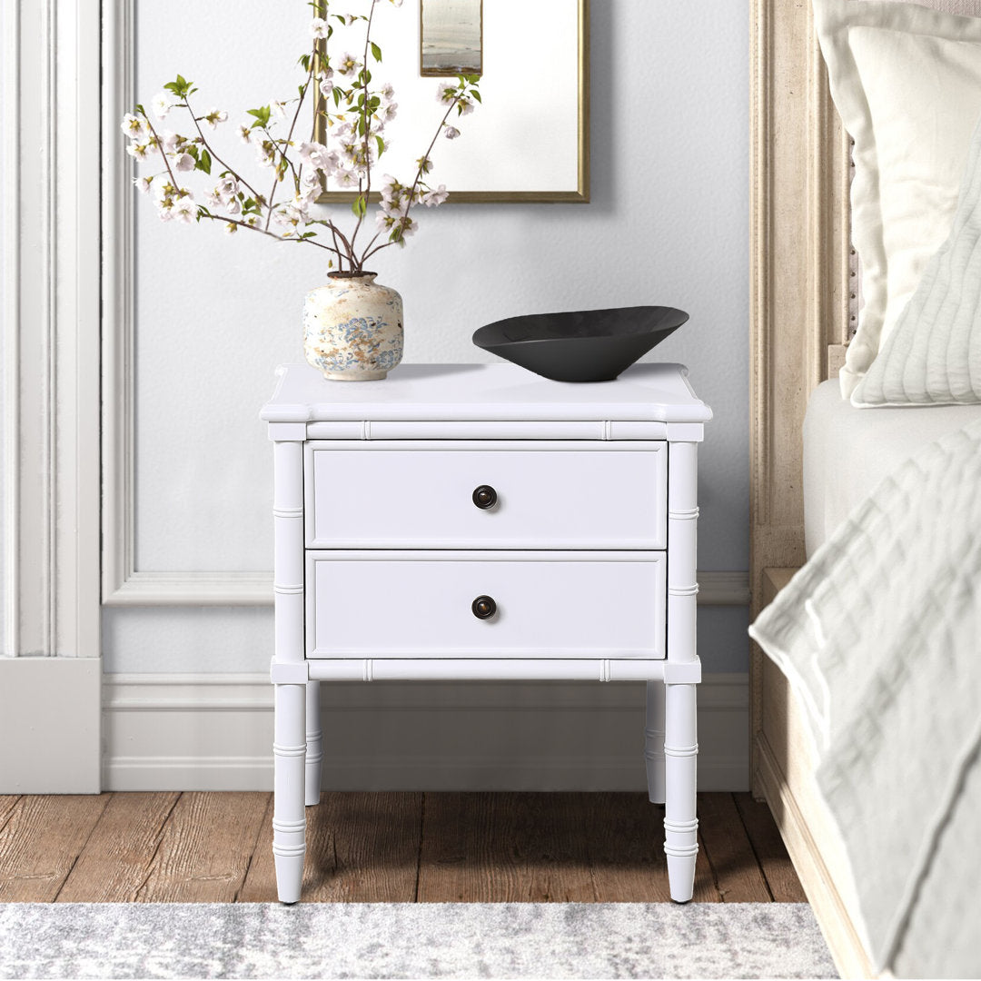 Peggy 2-Drawer Nightstand Three Posts™ Color: White