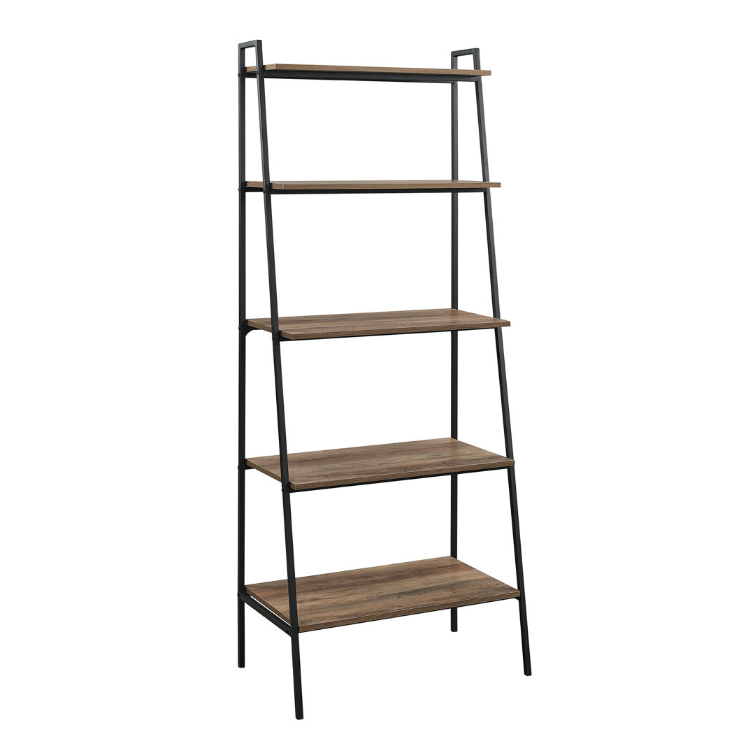Little Italy 72" H x 28" W Metal Ladder Bookcase Trent Austin Design® Color: Rustic Oak