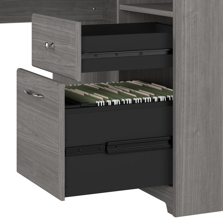 Shelonda L-Shape Executive Desk with Hutch Latitude Run® Color: Modern Gray