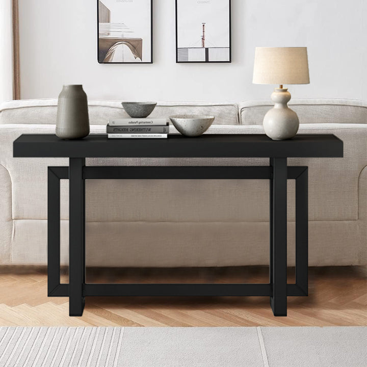 Thedrick 59" Extra Long Entryway Table Console Table 17 Stories Color: Black