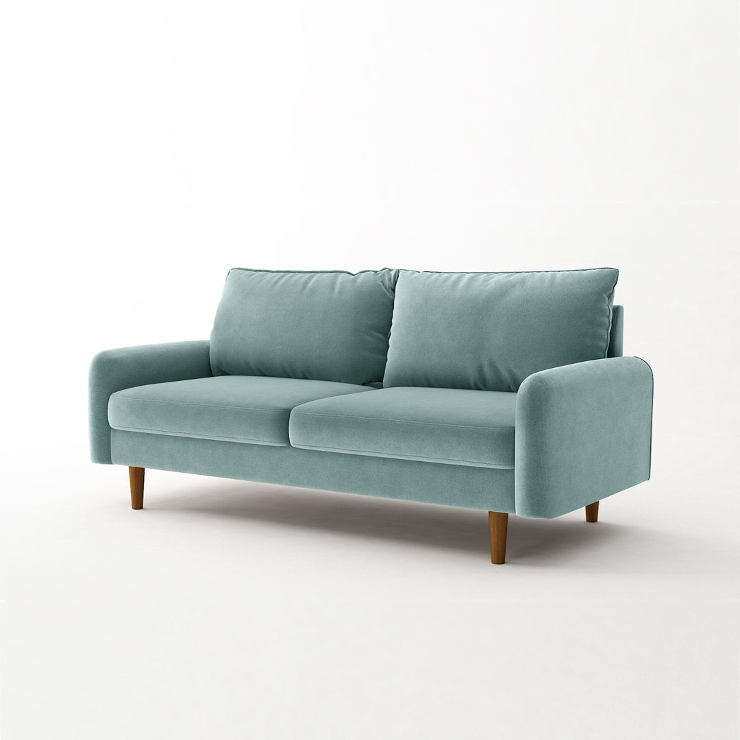 Anacapa 70" Velvet Round Arm Sofa Corrigan Studio® Fabric: Aqua Turquoise Velvet