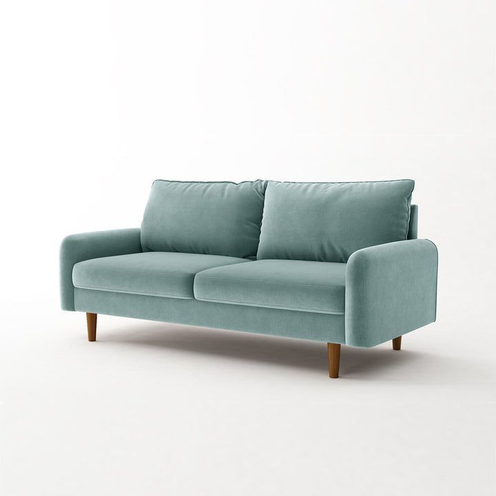 Anacapa 70" Velvet Round Arm Sofa Corrigan Studio® Fabric: Aqua Turquoise Velvet