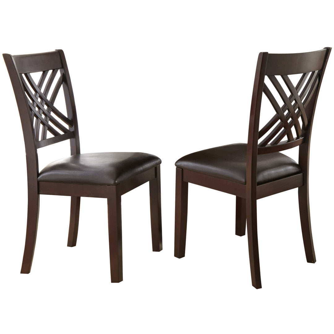 Earlville Solid Wood Cross Back Side Chair in Espresso Cherry (Set of 2) Lark Manor™