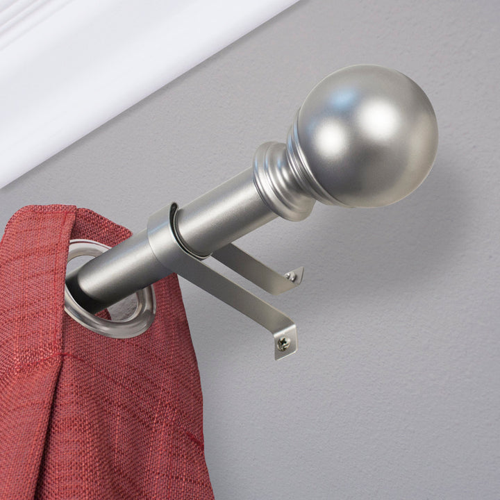 Inman Metal Adjustable Single Curtain Rod Winston Porter Size: 72" - 144" W Finish: Silver