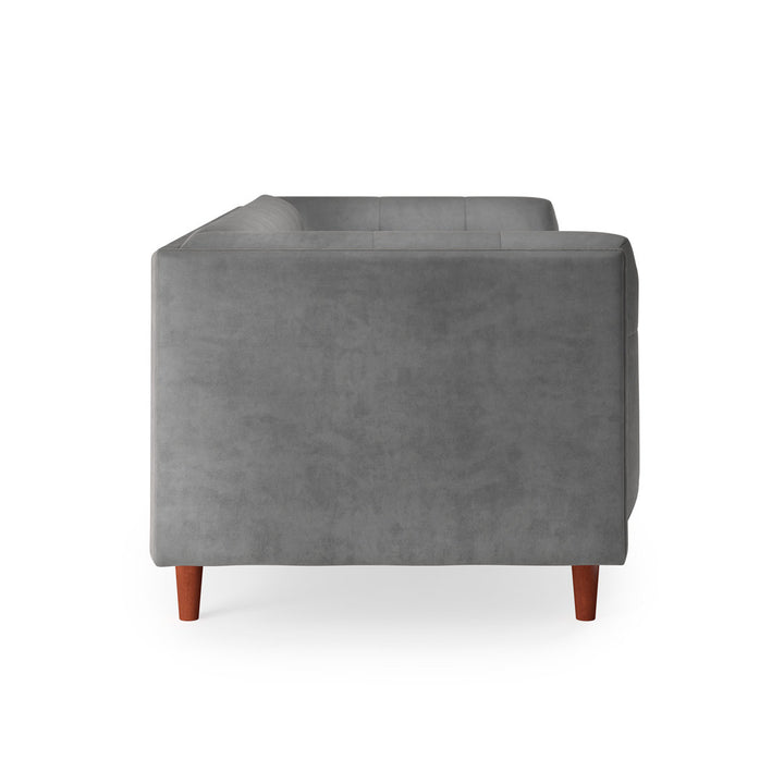 George 82" Velvet Tuxedo Arm Sofa AllModern Fabric: Platinum Gray Velvet