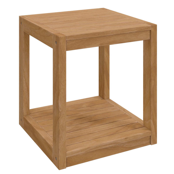 Modway Carlsbad Teak Wood Outdoor Patio Side Table Modway