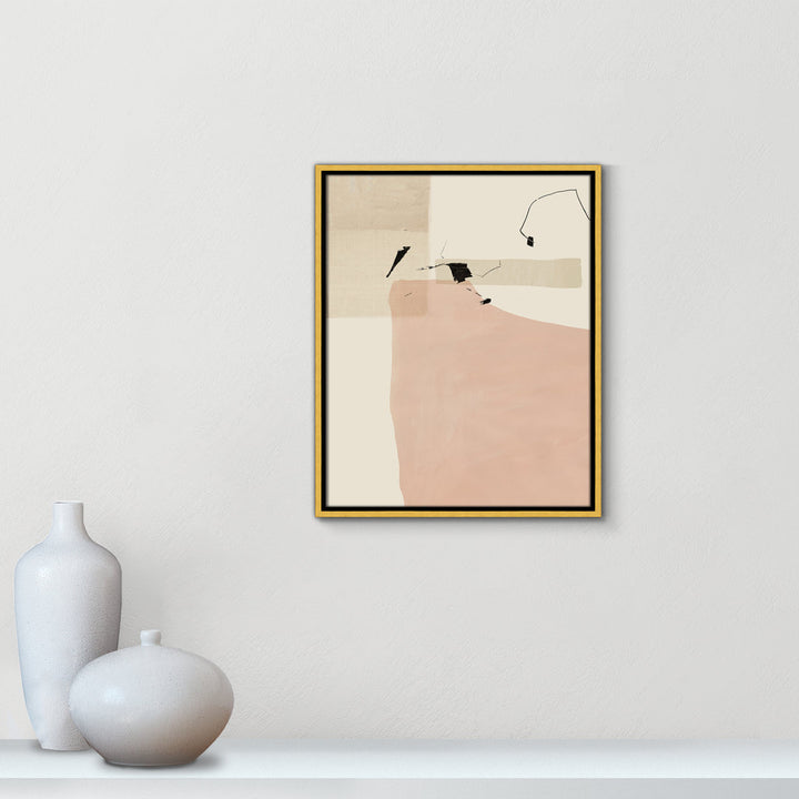 Soft Tempo - Floater Frame Painting on Canvas Joss & Main Frame Color: Gold Framed Size: 21.5" H x 17.5" W