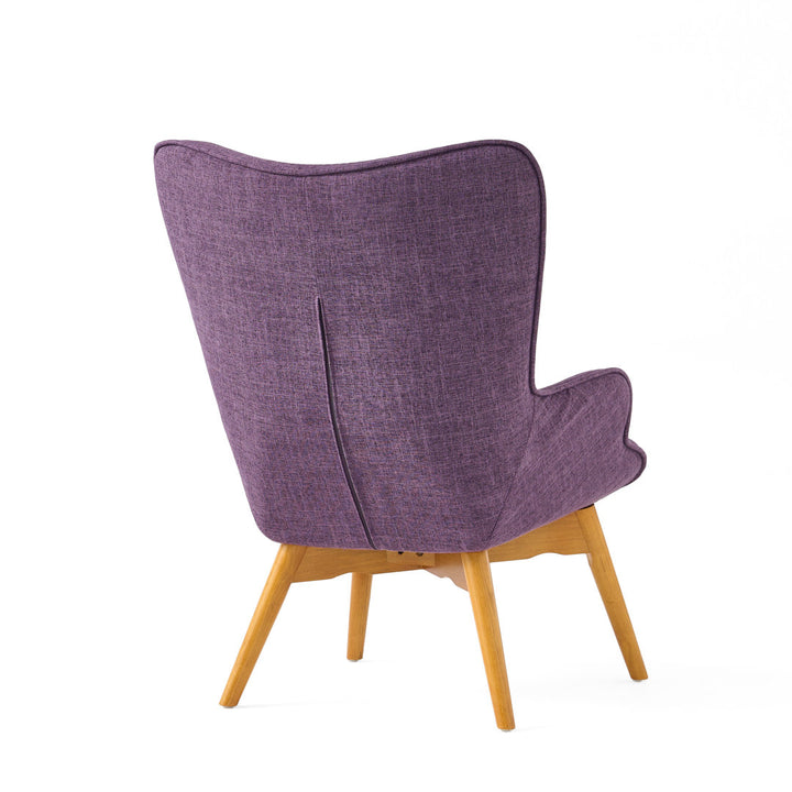 Dayon 68.58Cm Wide Tufted Polyester Lounge Chair and Ottoman George Oliver Fabric: Purple  Polyester Blend