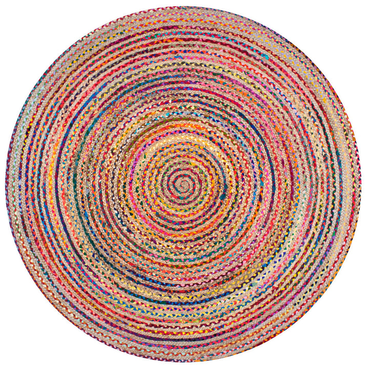 Lovetto Bohemian Handmade Braided Red Rug Bungalow Rose Rug Size: Round 6'