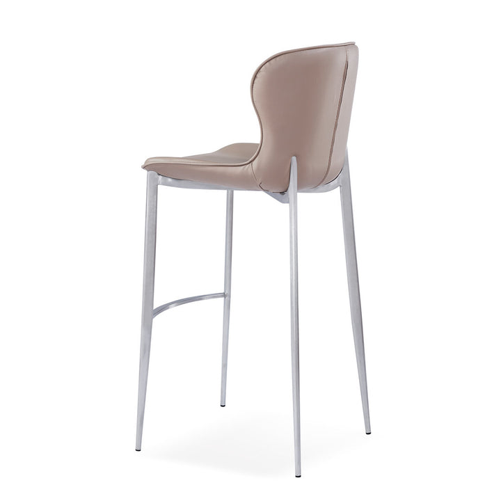 Albert Upholstered Bar & Counter Stool Upper Square™ Upholstery Color: Taupe, Base Color: Stainless Steel Seat Height: Counter Stool (24” Seat Height)
