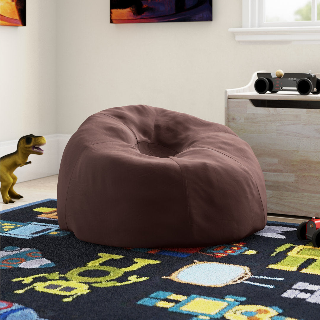Classic Refillable Cotton Bean Bag Chair Mack & Milo™ Size: Small Body Fabric: Brown Cotton Twill