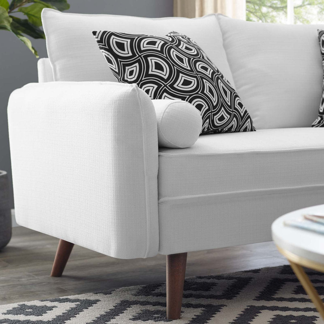 Modway Revive Upholstered Fabric Loveseat Modway Upholstery Color: White Polyester