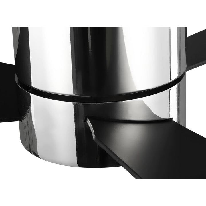 Goren 56" 3 - Blade LED Flush Mount Ceiling Fan with Remote Control and Light Kit Included AllModern Finish: Polished Chrome with Black/Walnut Blades