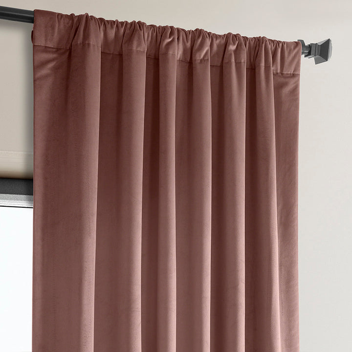 Matra Plush Velvet Curtains for Bedroom - Room Darkening Curtains for Living Room Window Single Panel AllModern Curtain Color: Wild Rose Size per Panel: 100" W x 84" L