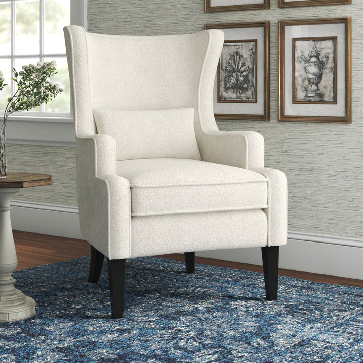 Radyn 31" Wide Polyester Wingback Chair Red Barrel Studio® Body Fabric: Opus Cream 100% Polyester