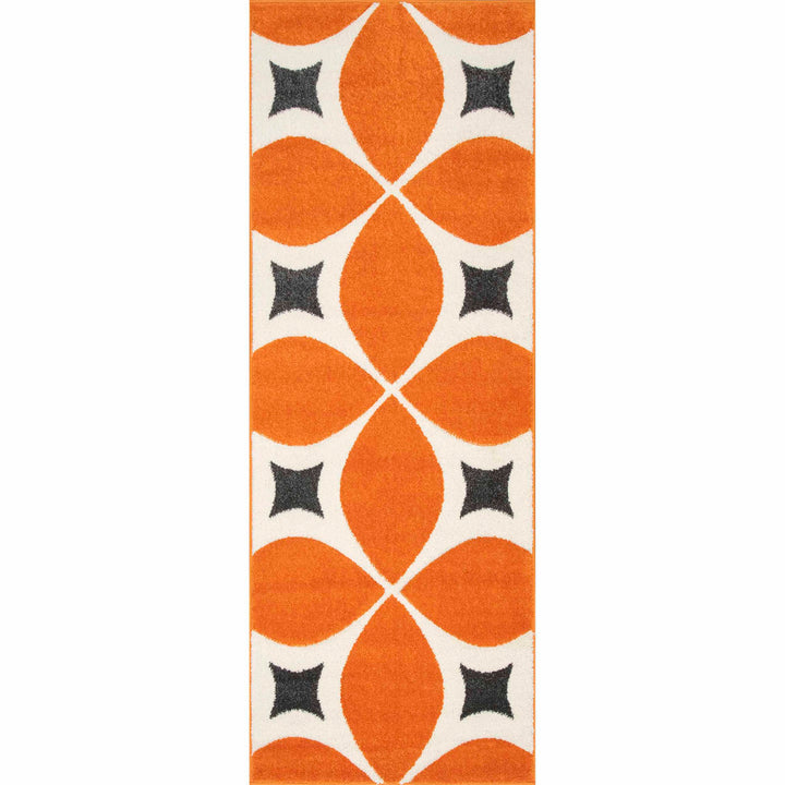 Southam Geometric Accent Rug for Living Room Bedroom Dining Room Entryway Kitchen, Deep Orange/White Wade Logan® Rug Size: Runner 2'6" x 12'