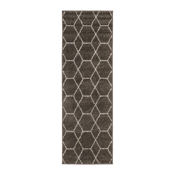 Debrodie Geometric Dark Gray Area Rug George Oliver Rug Size: Runner 2' x 6'1"