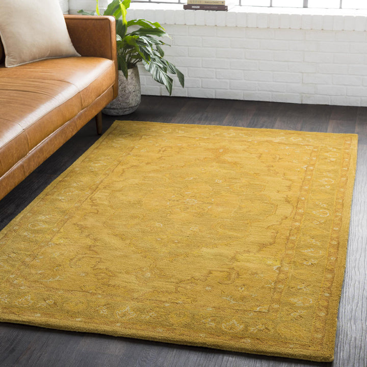 Eaddy Oriental Hand-Tufted Wool Bright Gold/Butter Area Rug Charlton Home® Rug Size: Rectangle 8' x 11'