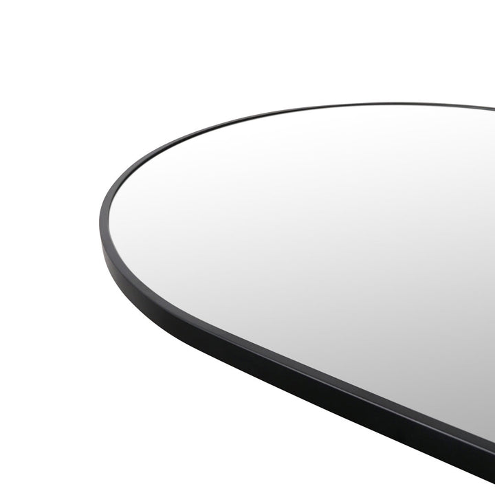 Kira Arched Mirror Glass Warehouse Size: 40'' X 60'' Finish: Black