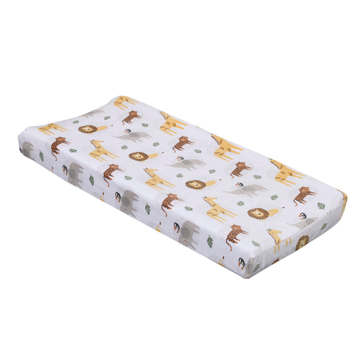 Danielle Animal Super Soft Changing Pad Cover Indigo Safari