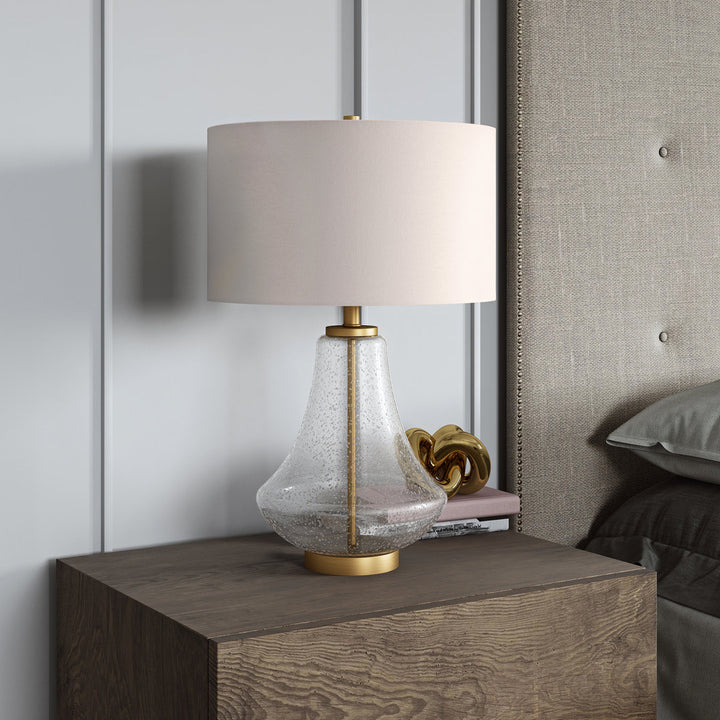 Avrianna 23" Table Lamp Highland Dunes Base Finish: Gold/Clear