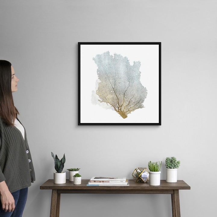 Delicate Coral I by Isabelle Z - Painting Print on Canvas Beachcrest Home™ Size: 26" H x 26" W x 1.75" D Format: Black Floater Framed Canvas