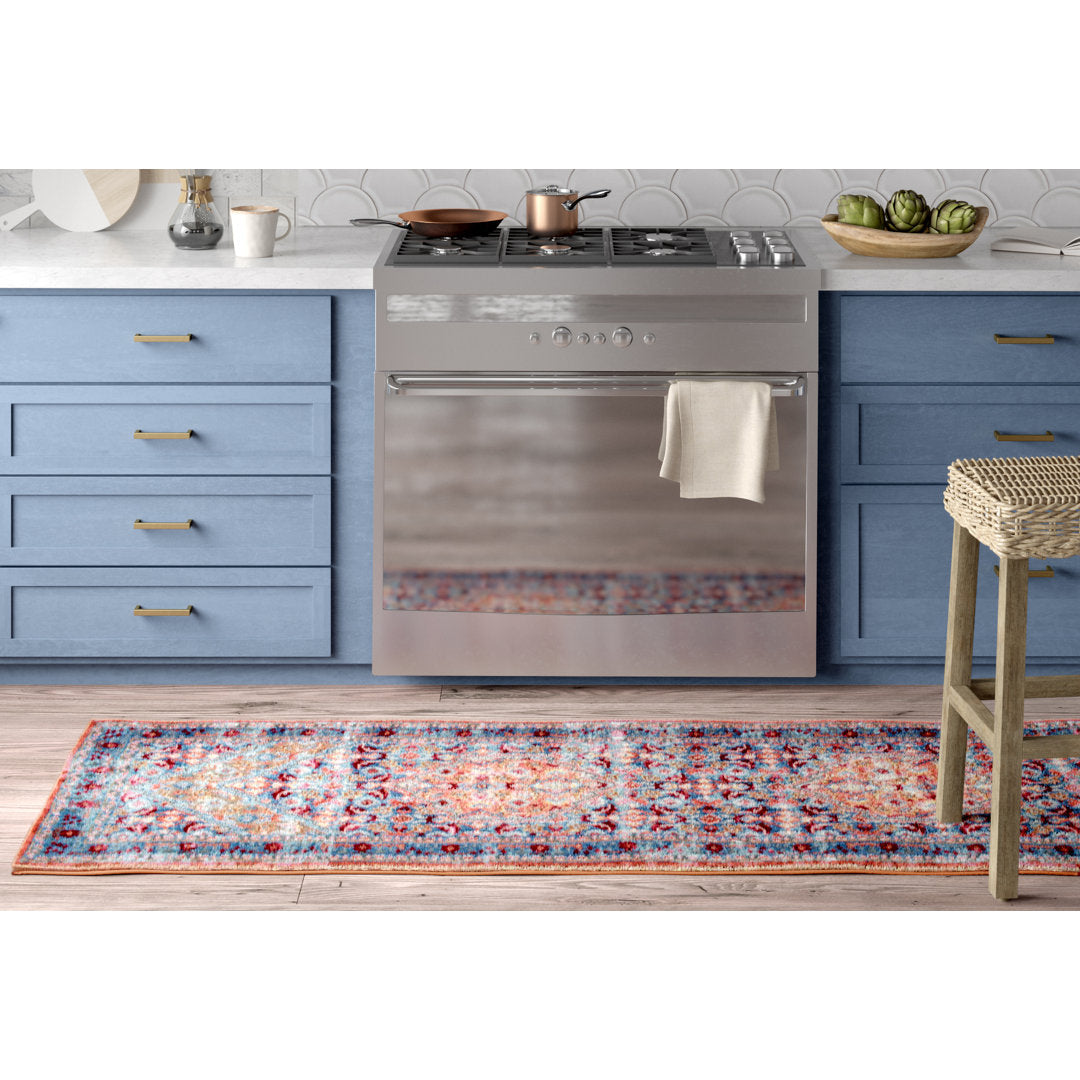 Windmere Traditional Oriental Medallion Rust/Brick/Navy Area Rug Langley Street® Rug Size: Runner 2'6" x 12'