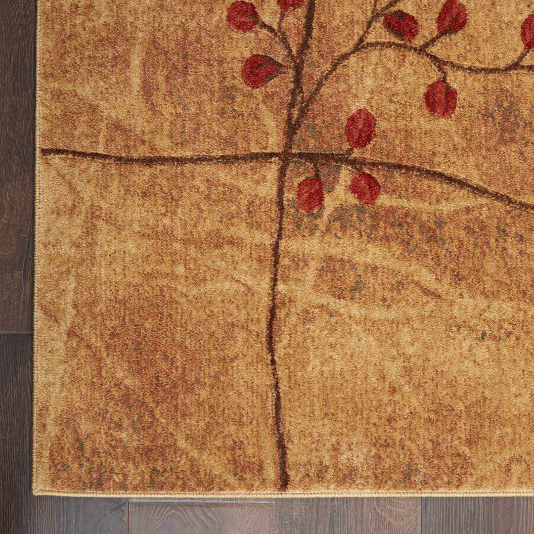 Arnim Floral Taupe/Beige/Red Area Rug Lark Manor™ Rug Size: Rectangle 5'6" x 7'5"