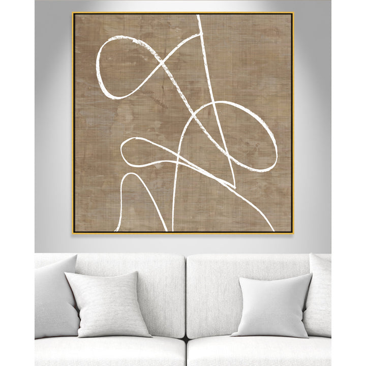 Swooping Lines - Floater Frame Painting on Canvas Joss & Main Size: 46.5" H x 46.5" W x 2" D Format: Gold