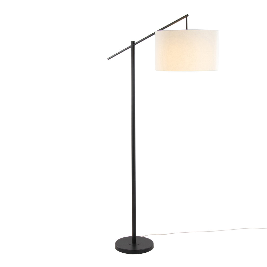 Dyanne 69" Task/Reading Floor Lamp Etta Avenue™ Shade Color: Natural Base Finish: Black