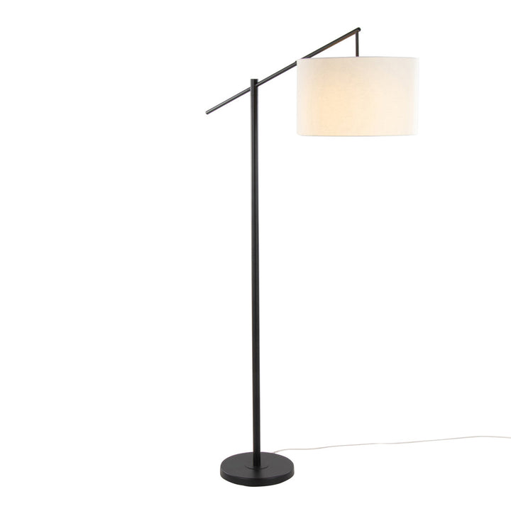 Dyanne 69" Task/Reading Floor Lamp Etta Avenue™ Shade Color: Natural Base Finish: Black