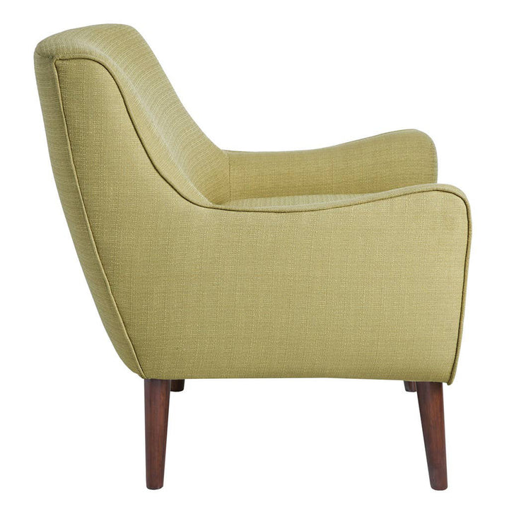 Oxford Mid-Century Accent Chairs with Espresso Finish Tapered Wood Legs and Removable cushion George Oliver Upholstery Color: Everly Pale Green