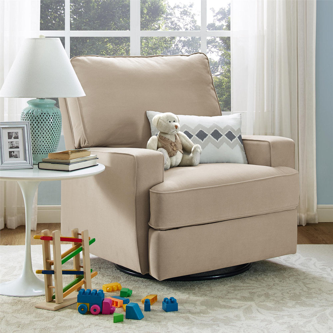 Abingdon Upholstered Swivel Reclining Glider Mack & Milo™ Upholstery Color: Beige Velvet