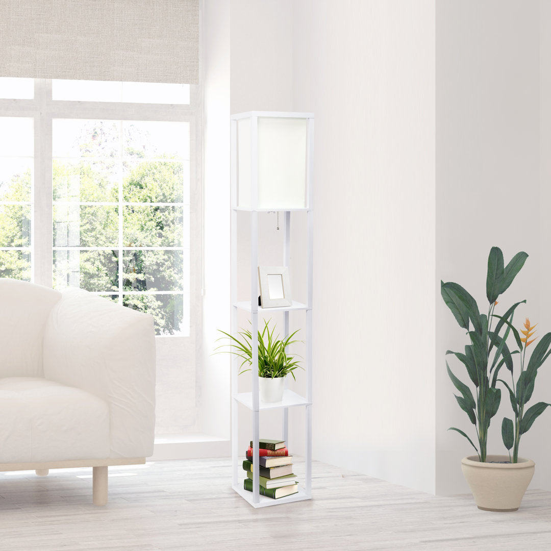 Abeyta 62.75" Column Floor Lamp Mercury Row® Teen Base Finish: White, Bulb Included: No
