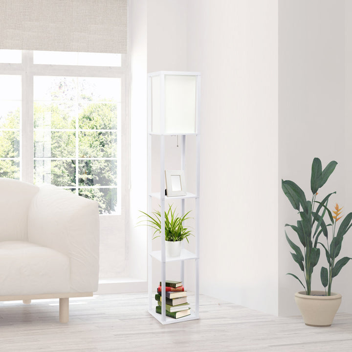 Abeyta 62.75" Column Floor Lamp Mercury Row® Teen Base Finish: White, Bulb Included: No