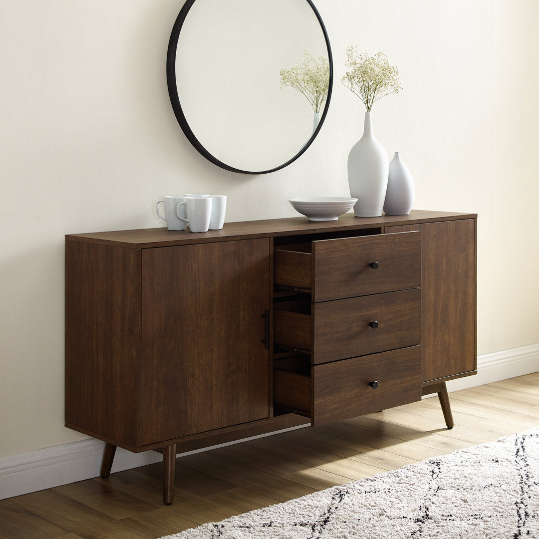 Badal 58" Wide 3 Drawer Sideboard Wade Logan® Color: Brown