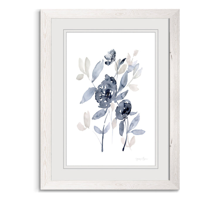 Peonies In Gray I' - Picture Frame Print on Glass Winston Porter Size: 32" H x 44" W x 1.25" D Format: Framed White Print