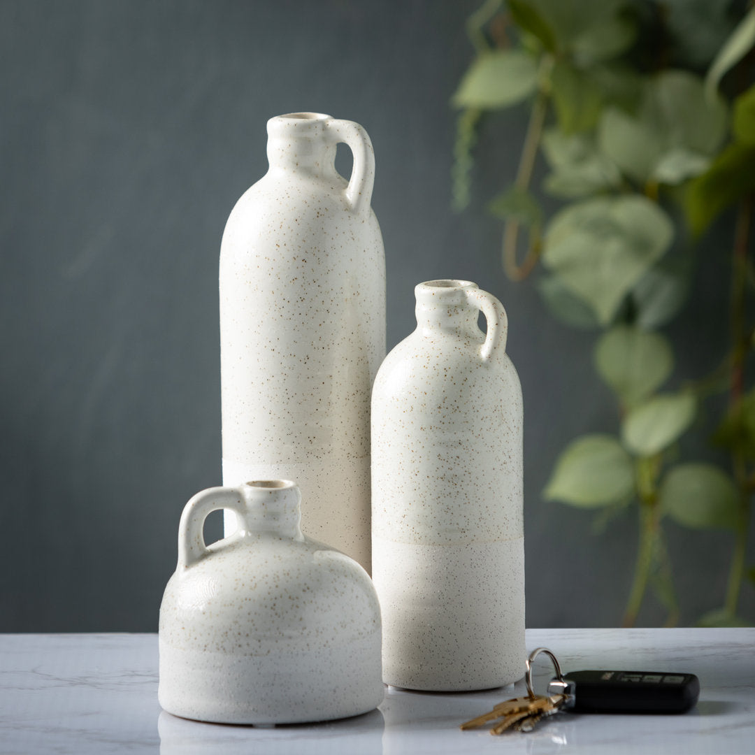 Cabell Ceramic Decorative Bottle Gracie Oaks Color: White