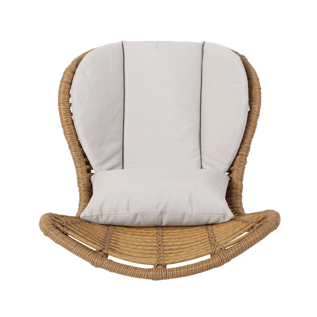 Frazer Patio Chair with Cushions (Set of 2) Mistana™ Frame Color: Light Brown Frame, Cushion Color: Beige