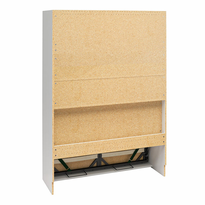 Makassar Murphy Bed with Gallery Shelf & Touch Sensor LED Lighting Wade Logan® Color: White Size: Full / Double