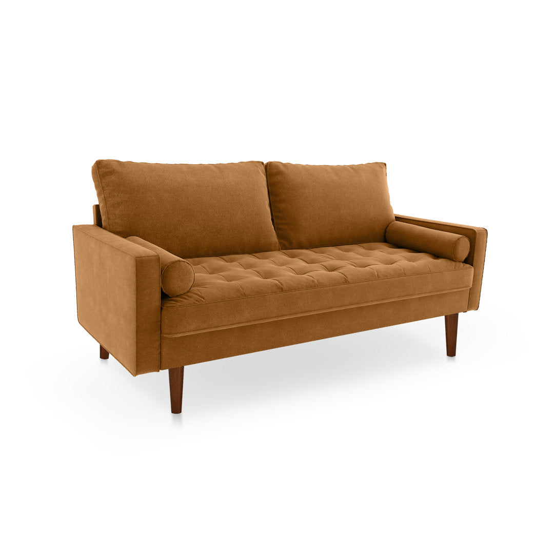 Sellner 70" Velvet Square Arm Tufted Seat Sofa George Oliver Fabric: Ginger Velvet