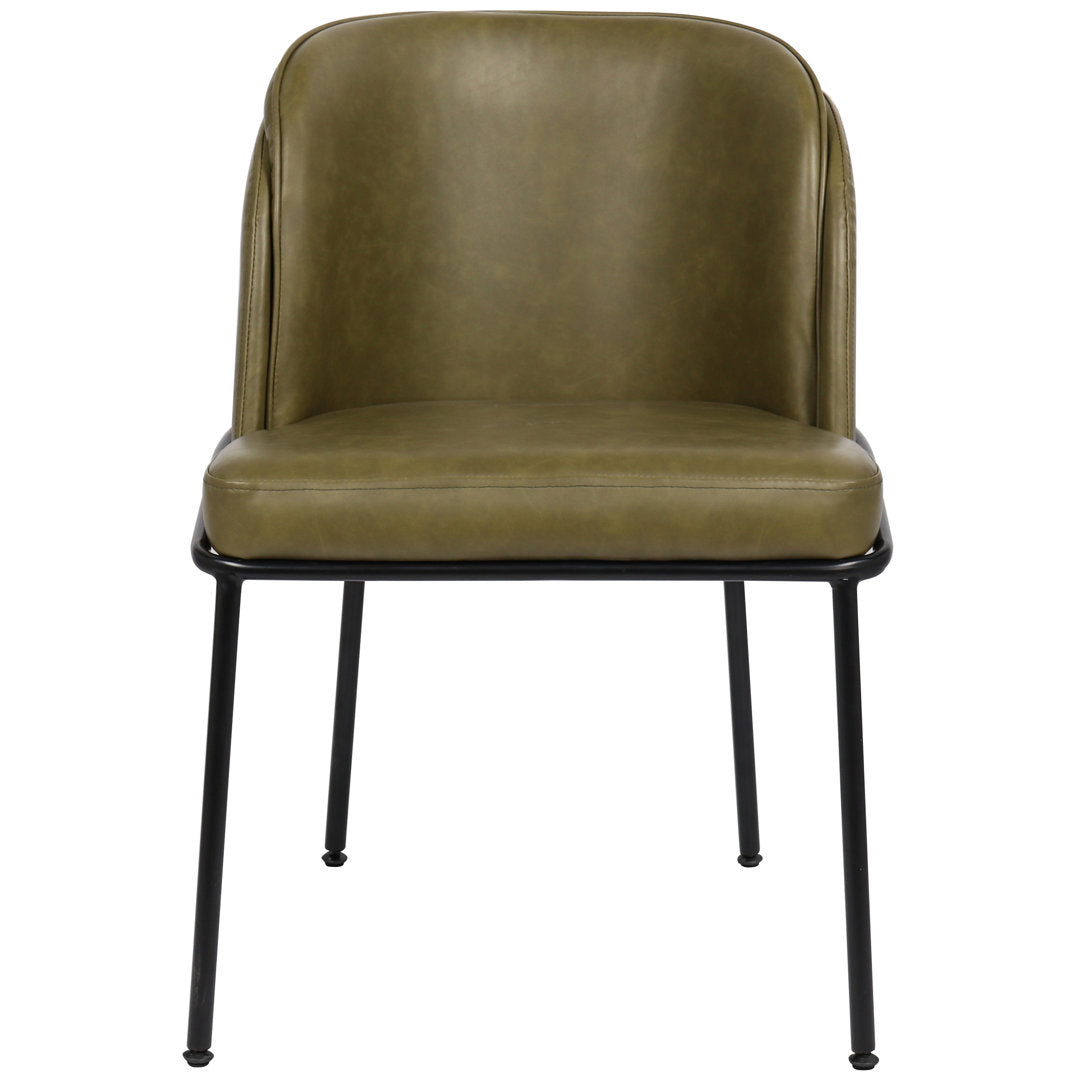 Philpott Faux Leather Dining Chair, Set Of 2 (Set of 2) Trent Austin Design® Upholstery Color: Olive