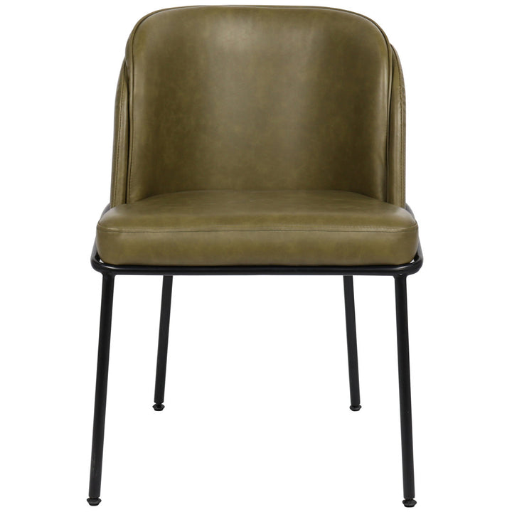 Philpott Faux Leather Dining Chair, Set Of 2 (Set of 2) Trent Austin Design® Upholstery Color: Olive