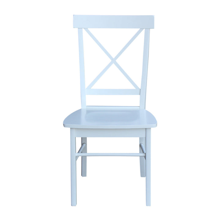 Solid Wood Cross Back Side Chair (Set of 2) August Grove® Color: Bright White