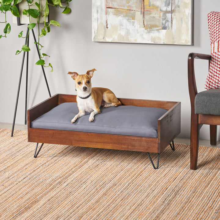 Kaylor Mid Century Modern Dog Sofa Tucker Murphy Pet™ Color: Dark Oak/Black/Dark Gray