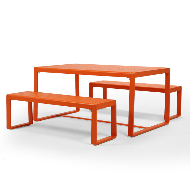 Marya Rectangular 63" Long Dining Set Hokku Designs Frame Color: Orange