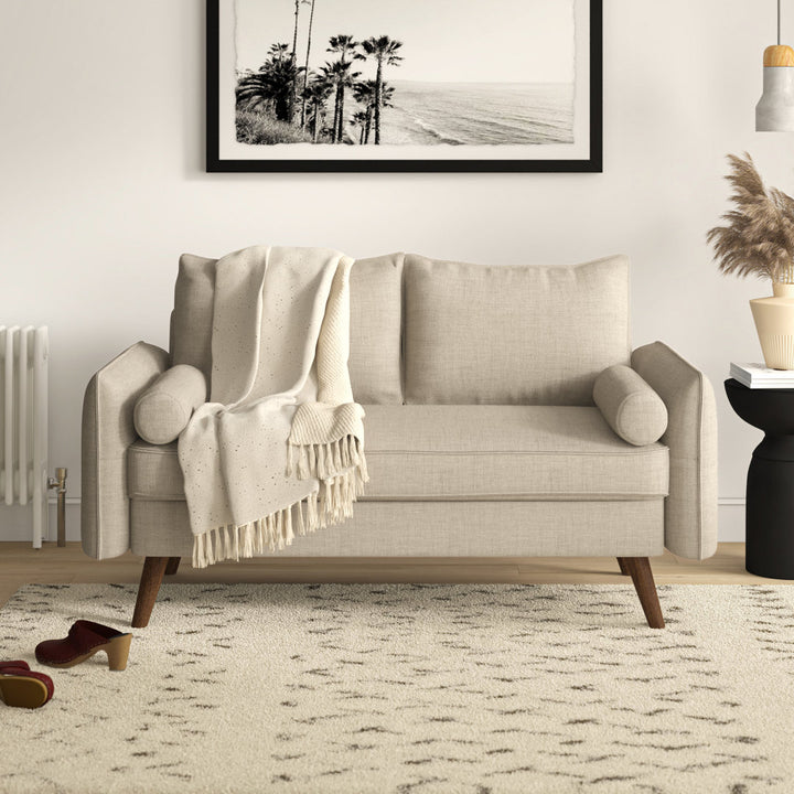 Modway Revive Upholstered Fabric Loveseat Modway Upholstery Color: Beige Polyester Blend