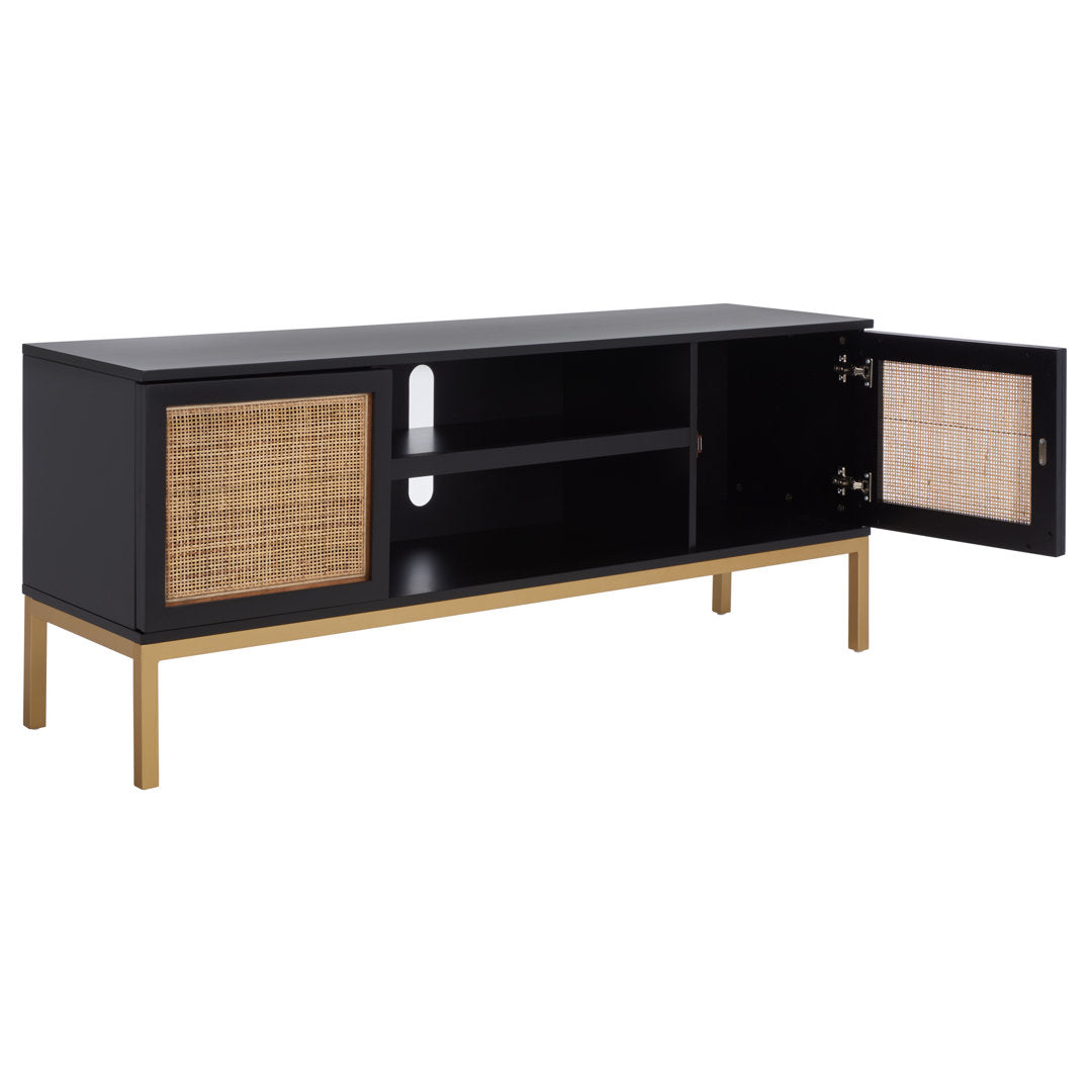 Prudhoe TV Stand for TVs up to 55" Sand & Stable™ Color: Black/Gold