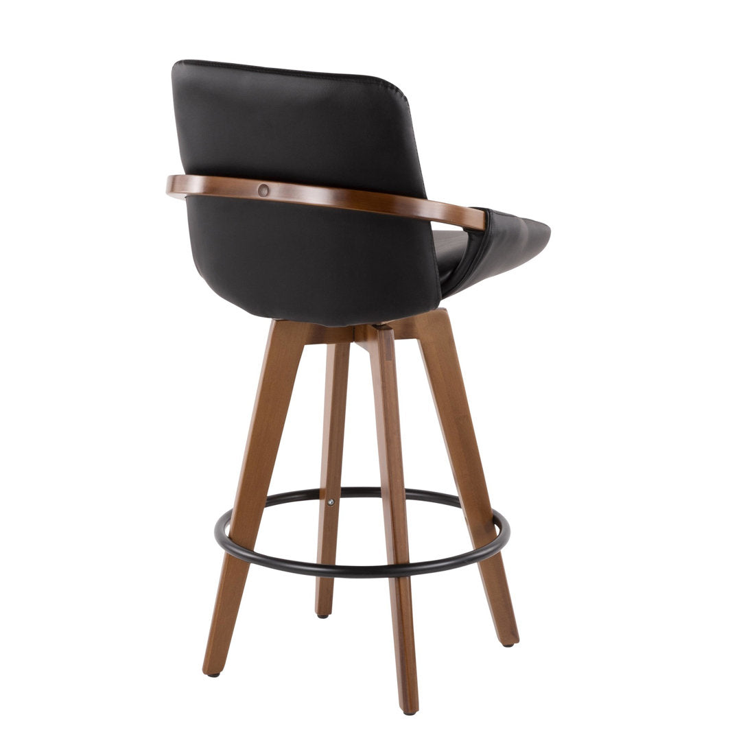 Whitacre Swivel Stool Wade Logan® Upholstery: Black Faux Leather, Seat Height: Counter Stool (26" Seat Height)